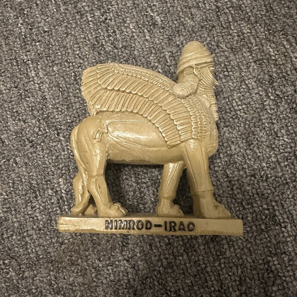 Assyrian Winged Bull Lamassu Nimrud Iraq Museum Replica Sculpture